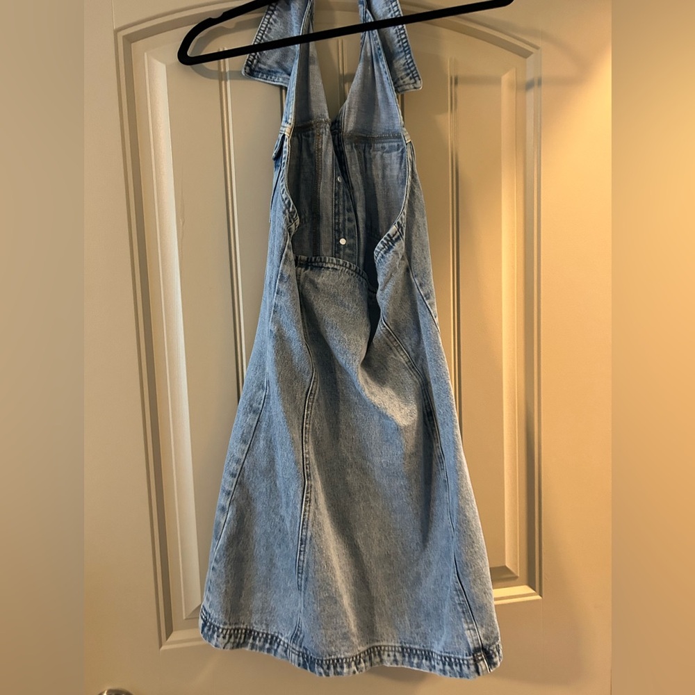 Denim halter dress